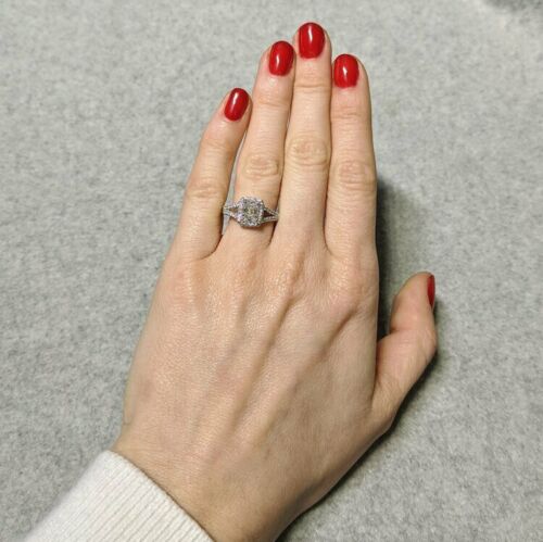 1.5 Carat Radiant Cut Diamond Engagement Ring, Halo Ring Set, Wedding Ring, Anniversary Gifts