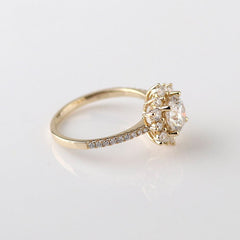 1 Carat Round Cut Diamond Engagement Ring For Women, Halo Ring Set, Wedding Ring