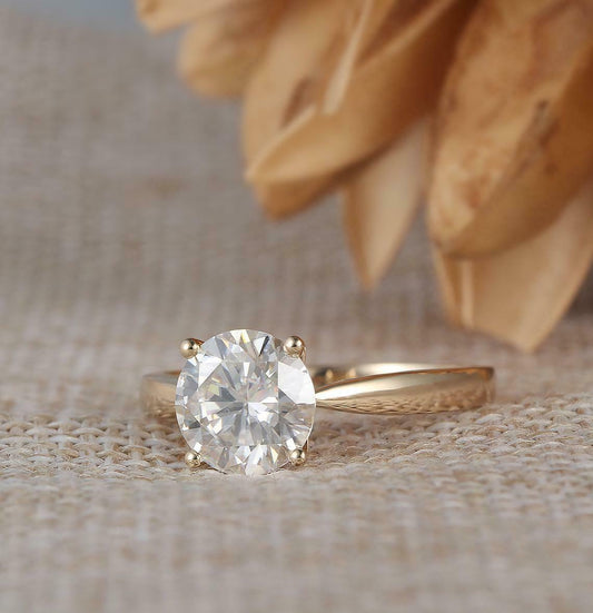 2.5 Carat Round Cut CVD Lab Grown Diamond Engagement Ring, Solitaire Wedding Ring, Christmas Gifts, Anniversary Gifts, Engagement Gifts