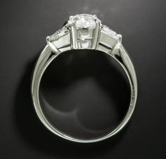 2 Carat Oval Cut Diamond Engagement Ring for Women, Three Stone Ring, Wedding Ring