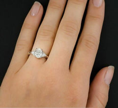 2 Carat Oval Cut Diamond Engagement Ring for Women, Three Stone Ring, Wedding Ring