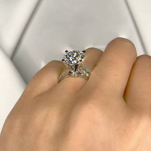 3.5 Carat Round Cut Diamond Engagement Ring for Women, Wedding Ring, Anniversary Gifts
