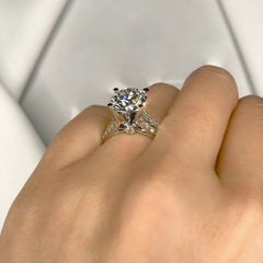 3.5 Carat Round Cut Diamond Engagement Ring for Women, Wedding Ring, Anniversary Gifts