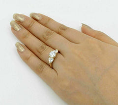 2 Carat Round Cut Diamond Engagement Ring for Women, Three Stone Ring, Wedding Ring