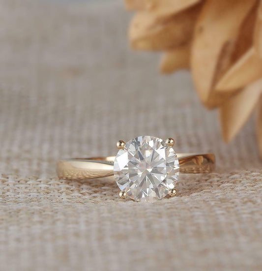 2.5 Carat Round Cut CVD Lab Grown Diamond Engagement Ring, Solitaire Wedding Ring, Christmas Gifts, Anniversary Gifts, Engagement Gifts