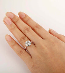 3 Carat Round CVD Lab Grown Diamond Engagement Ring for Women, Solitaire Engagement Ring, Christmas Gifts, Anniversary Gifts, Wedding Ring