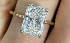 4 Carat Radiant Cut Diamond Engagement Ring For Women, Wedding Ring, Christmas Gifts