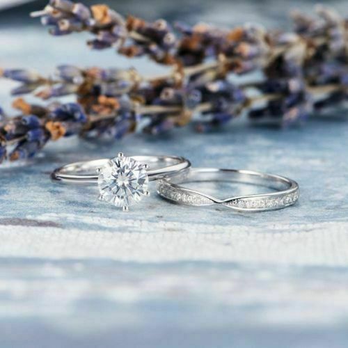 1.5 Carat Round Cut Diamond Engagement Ring for Women, Bridal Set Wedding Ring, Anniversary Gifts, Promise Ring