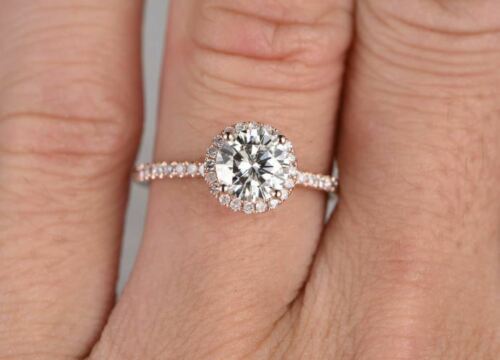 2 Carat Round Cut Diamond Engagement Ring For Women, Halo Ring Set, Wedding Ring, Anniversary Gifts