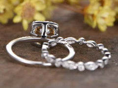 2 Carat Brown Round Cut Diamond Engagement Ring for Women, Wedding Ring, Bridal Set