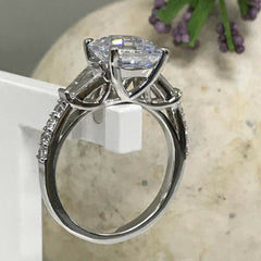 4 Carat Asscher Cut Diamond Engagement Ring for Women, Wedding Ring, Anniversary Gifts