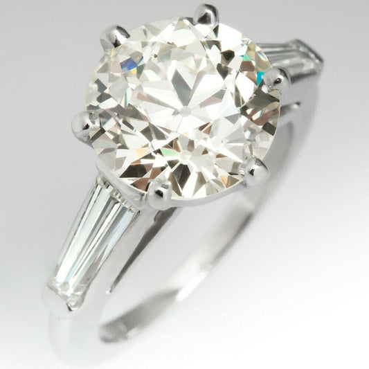 3.5 Carat Round Cut Diamond Engagement Ring For Women, Wedding Ring, Three Stone Ring, Anniversary Gifts For Her