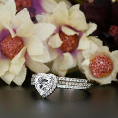 1.5 Carat Heart Cut Diamond Engagement Ring for Women, Wedding Ring, Bridal Set Ring Set, Anniversary Gifts