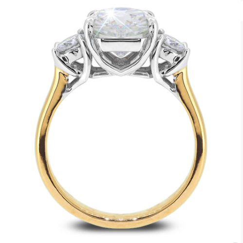 3 Carat Cushion Cut Diamond Engagement Ring for Women, Three Stone Ring, Wedding Ring, Anniversary Gifts