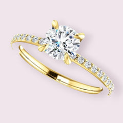 1.30 Carat Round CVD Lab Grown Diamond Engagement  Ring for Women, Solitaire Accents Anniversary Gifts, Christmas Gifts, Wedding Ring