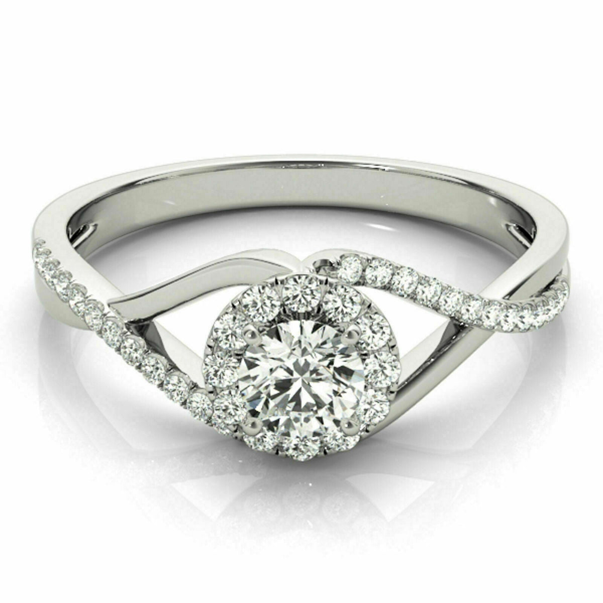 1 Carat Round Cut Diamond Engagement Ring for Women, Halo Ring Set, Wedding Ring, Anniversary Gifts