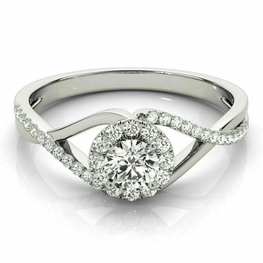 1 Carat Round Cut Diamond Engagement Ring for Women, Halo Ring Set, Wedding Ring, Anniversary Gifts