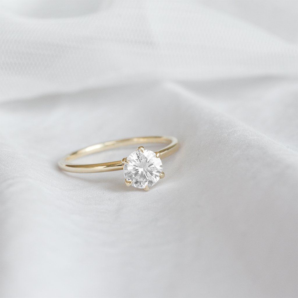 1  Carat Round Cut Diamond Engagement Ring for Women, Wedding Ring