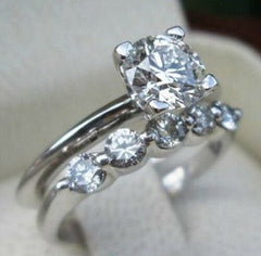 2 Carat Round Cut Diamond Engagement Ring For Women, Bridal Set Wedding Ring, Christmas Gifts