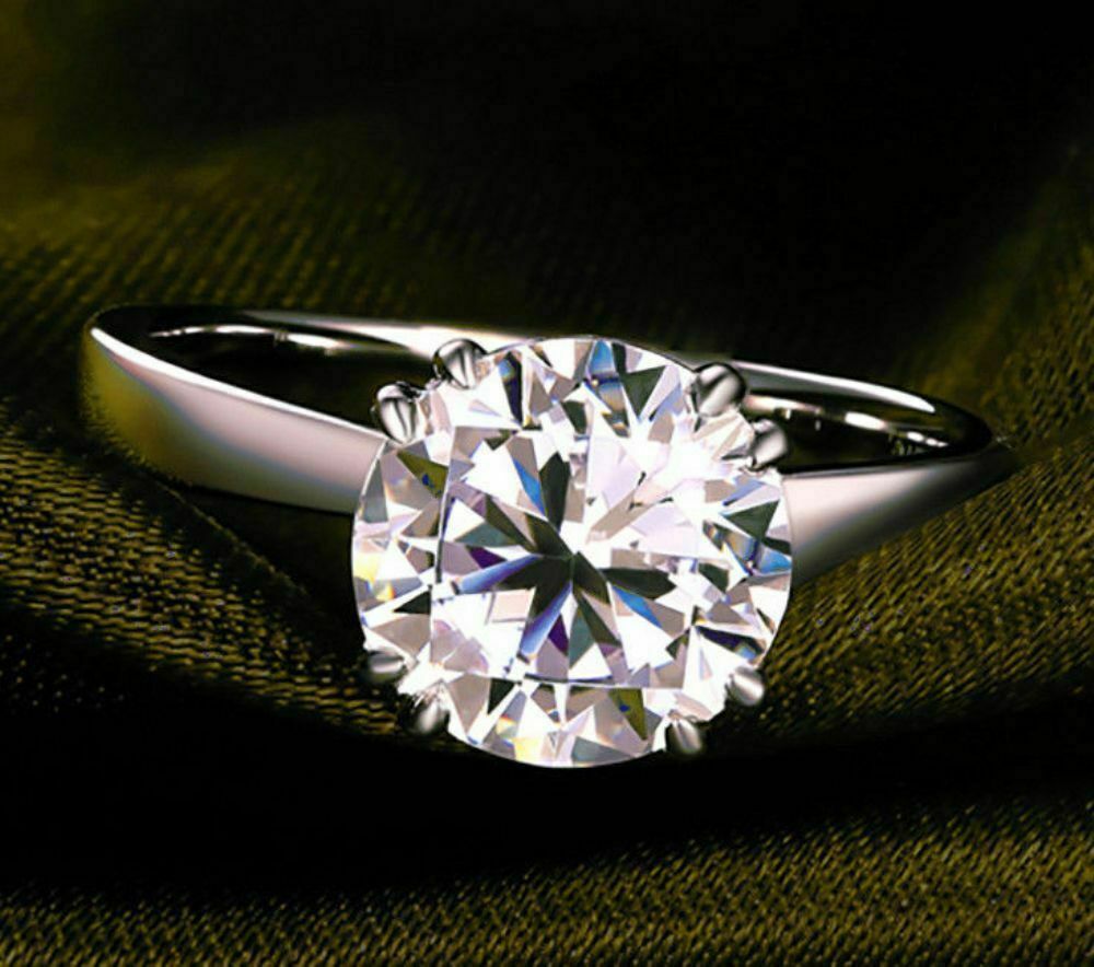 3 Carat Round Cut Diamond Engagement Ring For Women, Wedding Ring