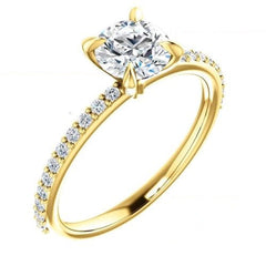 1.30 Carat Round CVD Lab Grown Diamond Engagement  Ring for Women, Solitaire Accents Anniversary Gifts, Christmas Gifts, Wedding Ring