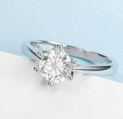 2 Carat Round Cut Engagement Ring for Women, Solitaire Ring, Christmas Gifts, Anniversary Gifts