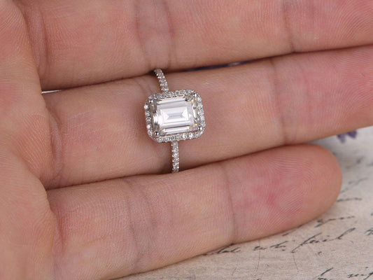 2.5 Carat Emerald Cut Diamond Engagement Ring for Women, Wedding Ring, Anniversary Gifts For Her