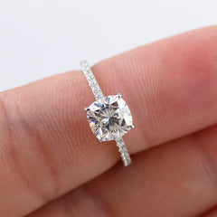 2 Carat Cushion Cut Diamond Engagement Ring For Women, Wedding Ring, Anniversary Gifts For Her