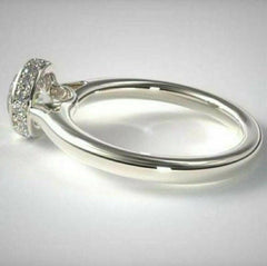 2 Carat Round Cut CVD Lab Grown Diamond Engagement Ring for Women, Wedding Ring, Hidden Halo Engagement Ring