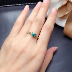 2 Carat Green Round Cut Diamond Engagement Ring for Women, Wedding Ring, Christmas Gifts, Anniversary Gifts For Her