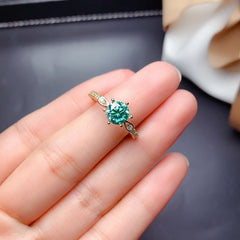 2 Carat Green Round Cut Diamond Engagement Ring for Women, Wedding Ring, Christmas Gifts, Anniversary Gifts For Her