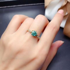 2 Carat Green Round Cut Diamond Engagement Ring for Women, Wedding Ring, Christmas Gifts, Anniversary Gifts For Her