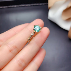 2 Carat Green Round Cut Diamond Engagement Ring for Women, Wedding Ring, Christmas Gifts, Anniversary Gifts For Her