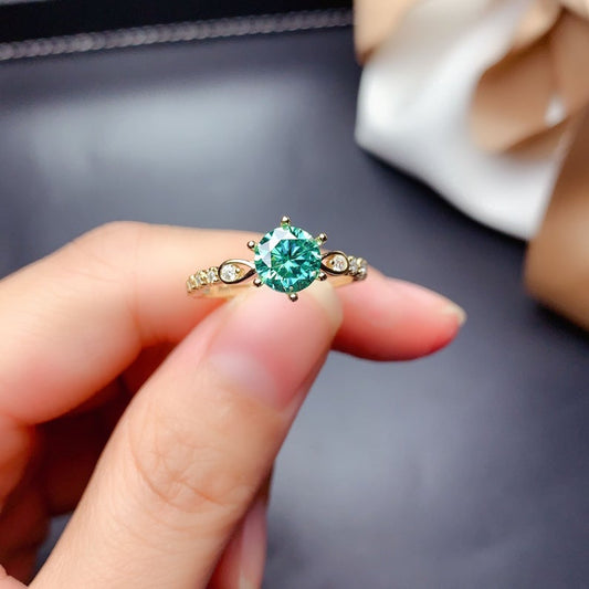 2 Carat Green Round Cut Diamond Engagement Ring for Women, Wedding Ring, Christmas Gifts, Anniversary Gifts For Her