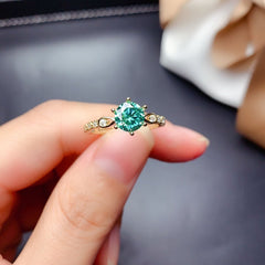2 Carat Green Round Cut Diamond Engagement Ring for Women, Wedding Ring, Christmas Gifts, Anniversary Gifts For Her