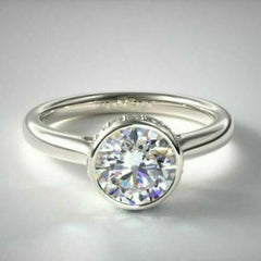 2 Carat Round Cut CVD Lab Grown Diamond Engagement Ring for Women, Wedding Ring, Hidden Halo Engagement Ring