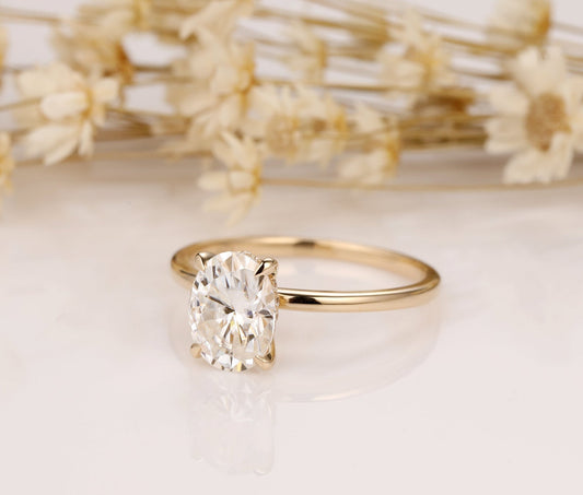 2 Carat Oval Cut Diamond Engagement Ring for Women, Wedding Ring, Christmas Gifts