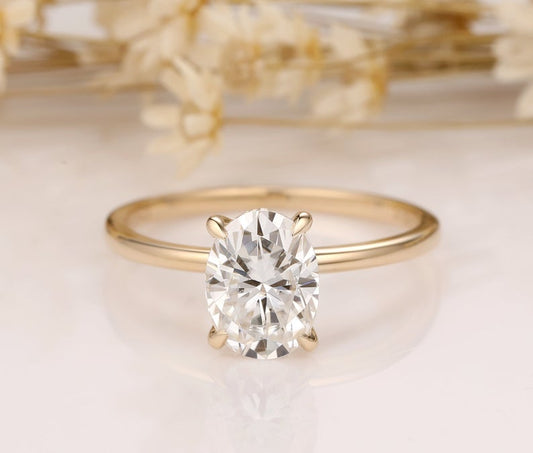 2 Carat Oval Cut Diamond Engagement Ring for Women, Wedding Ring, Christmas Gifts