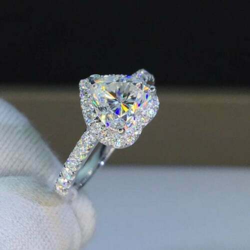 2 Carat Heart Cut Diamond Engagement Ring for Women, Halo Ring Set, Wedding Ring, Anniversary Gifts For Her
