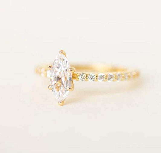 1.5 Carat Marquise Cut Diamond Engagement Ring for Women, Wedding Ring, Christmas Gifts