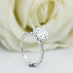 3 Carat Cushion Cut Diamond Engagement Ring for Women, Wedding Ring, Christmas Gifts