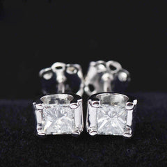 2 TCW Princess Cut Diamond Stud Earrings For Women, Wedding Earrings, Christmas Gifts