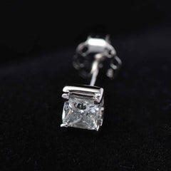 2 TCW Princess Cut Diamond Stud Earrings For Women, Wedding Earrings, Christmas Gifts