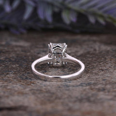 2 Carat Emerald Cut Diamond Engagement Ring for Women, Wedding Ring