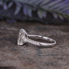 2 Carat Emerald Cut Diamond Engagement Ring for Women, Wedding Ring