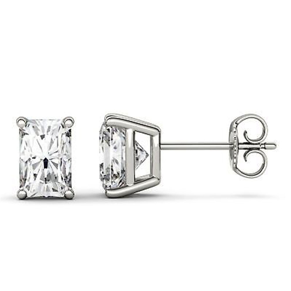 3 TCW Radiant Cut Diamond Stud Earrings For Women, Wedding Earrings, Anniversary Gifts, Christmas Gifts