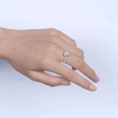 2 Carat Round Cut Diamond Engagement Ring for Women, Wedding Ring, Hidden Halo Ring