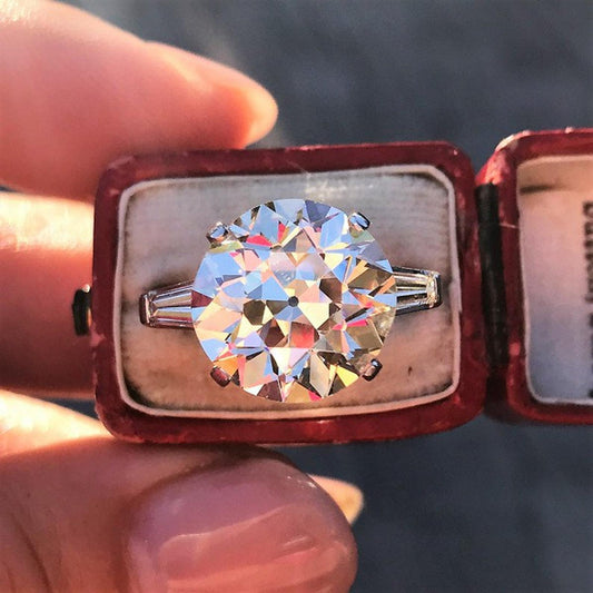 4 Carat Round Cut Diamond Engagement Ring for Women, Wedding Ring, Three Stone Ring, Anniversary Gifts