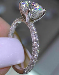 3 Carat Round Cut Diamond Engagement Ring for Women, Wedding Ring, Anniversary Gifts For Her