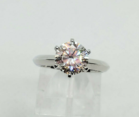 2.5 Carat Round Cut CVD Lab Grown Diamond Engagement Rig for Women, Solitaire Ring, Wedding Ring